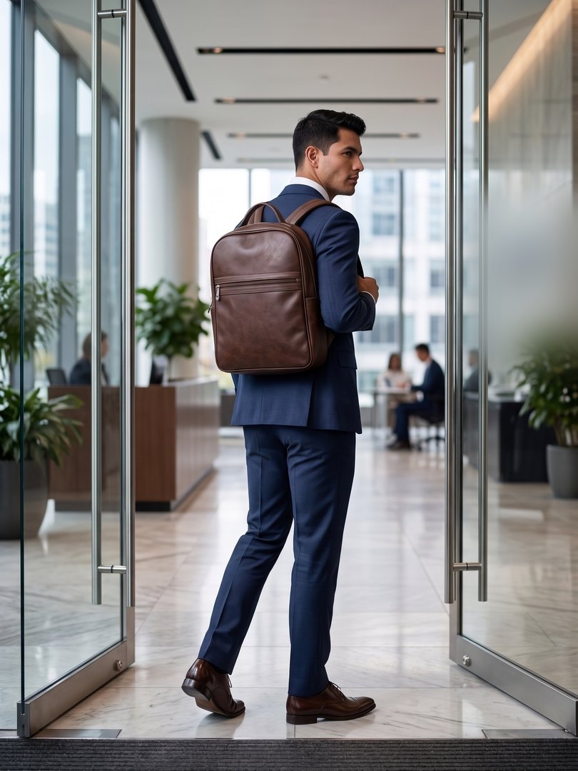 Morral Múnich café claro llevado en la espalda
